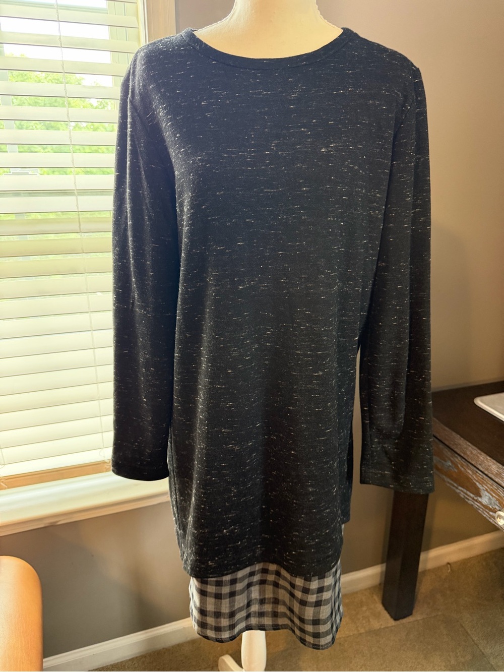 Finley Black Heather Long Sleeve Dress